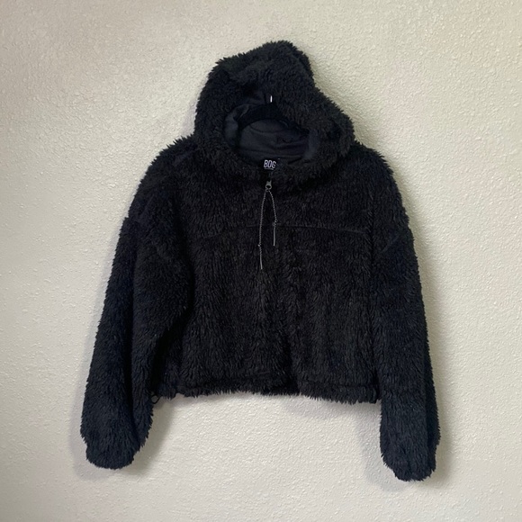 BDG Jackets & Blazers - BDG Black Fuzzy Cropped Jacket Size Medium